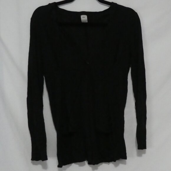 TROUVE | medium | Black V-Neck | Single Snap Button Cardigan | Pockets | NWOT - Picture 1 of 7